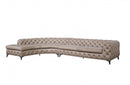 DIvani Casa Kohl Contemporary Tan Curved Shape Sectional Sofa w/ Chaise