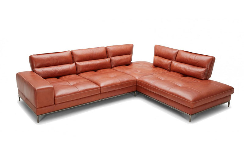 Divani Casa Kudos Modern Cognac LAF Chaise Sectional Sofa