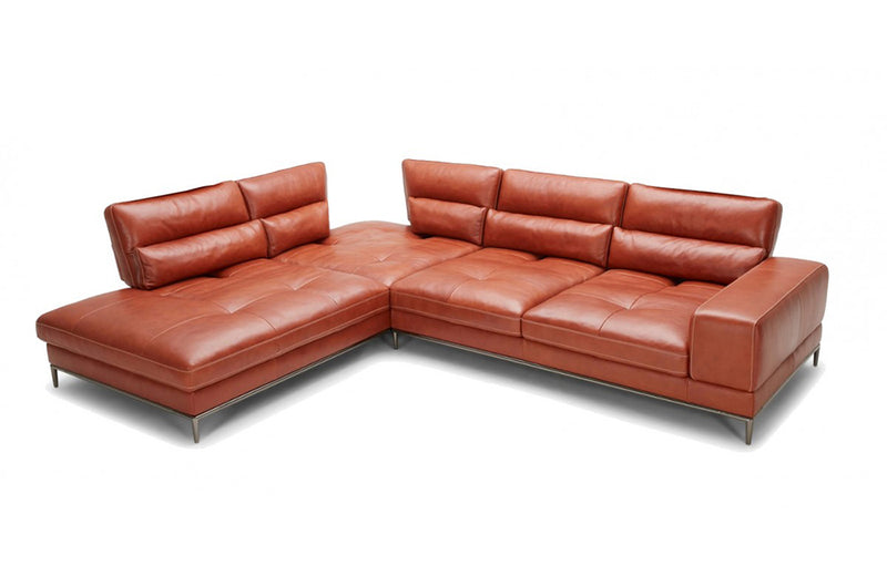 Divani Casa Kudos Modern Cognac LAF Chaise Sectional Sofa