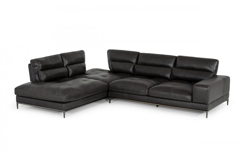 Divani Casa Kudos Modern Dark Grey Chaise Sectional Sofa