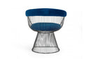 Modrest Lauren Blue Velvet and Stainless Steel Dining Chair