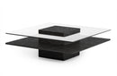 Modrest Clarion Modern Grey Elm & Glass Coffee Table