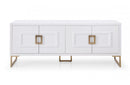 Modrest Leah Contemporary White High Gloss & Champagne Gold Buffet