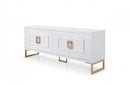 Modrest Leah Contemporary White High Gloss & Champagne Gold Buffet