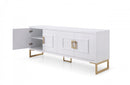 Modrest Leah Contemporary White High Gloss & Champagne Gold Buffet