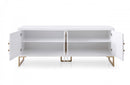 Modrest Leah Contemporary White High Gloss & Champagne Gold Buffet