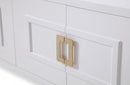 Modrest Leah Contemporary White High Gloss & Champagne Gold Buffet