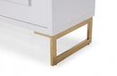 Modrest Leah Contemporary White High Gloss & Champagne Gold Buffet