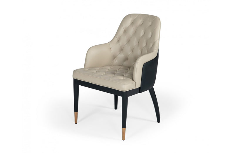 Modrest Leeds Glam Beige and Black Dining Chair