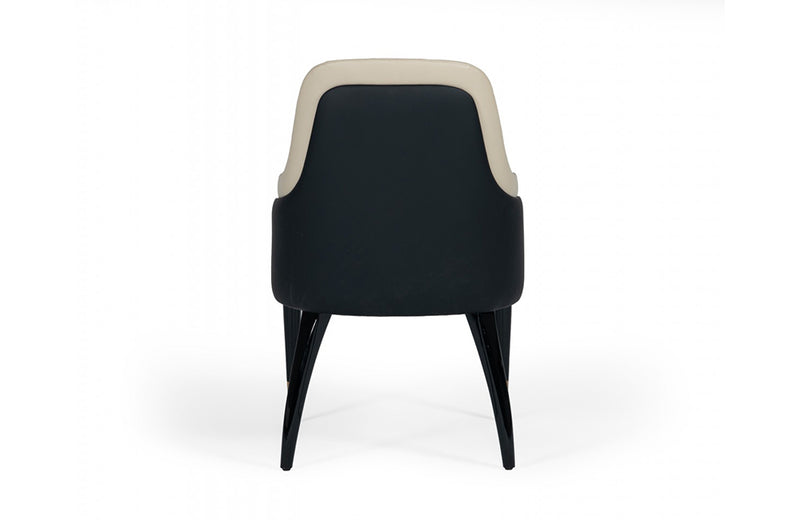 Modrest Leeds Glam Beige and Black Dining Chair