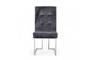 Modrest Legend Modern Grey Fabric & Stainless Steel Dining Chair (Set of 2)