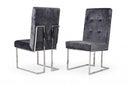 Modrest Legend Modern Grey Fabric & Stainless Steel Dining Chair (Set of 2)
