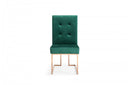 Modrest Legend Modern Green Velvet & Rosegold Dining Chair (Set of 2)