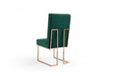 Modrest Legend Modern Green Velvet & Rosegold Dining Chair (Set of 2)