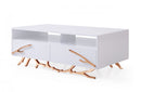 Modrest Legend Modern White & Rosegold Coffee Table