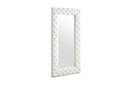 Modrest Legend Modern White Bonded Leather Floor Mirror