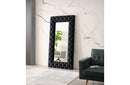 Modrest Legend Transitional Black Velvet Floor Mirror