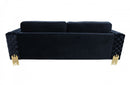 Divani Casa Lori Modern Velvet Glam Black & Gold Sofa