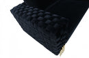 Divani Casa Lori Modern Velvet Glam Black & Gold Sofa