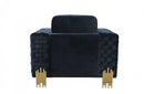 Divani Casa Lori Modern Velvet Glam Black & Gold Chair