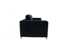 Divani Casa Lori Modern Velvet Glam Black & Gold Chair
