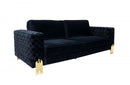 Divani Casa Lori Modern Velvet Glam Black & Gold Sofa Set
