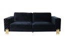 Divani Casa Lori Modern Velvet Glam Black & Gold Sofa Set