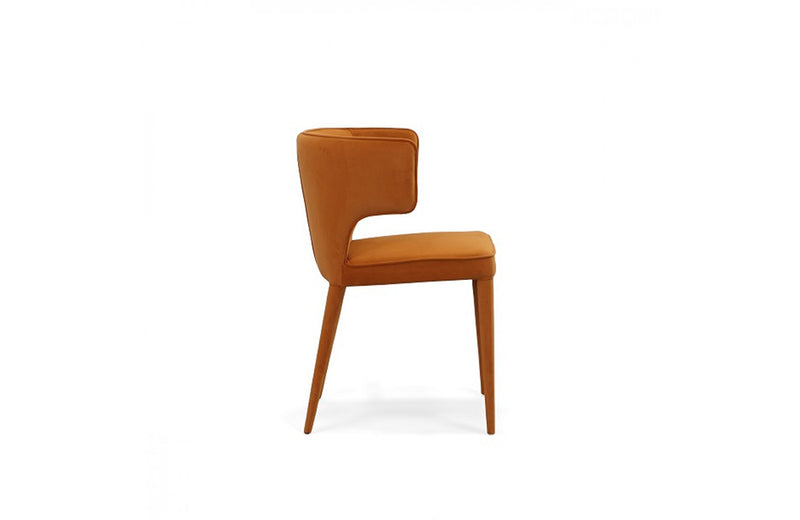 Modrest Lucero Modern Orange Velvet Dining Armchair