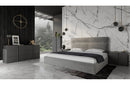 Nova Domus Juliana Italian Modern Dark Grey Upholstered Bed