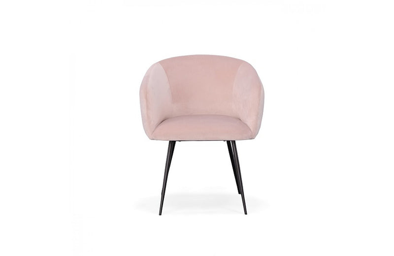 Modrest Luzerne Modern Pink Velvet Dining Chair