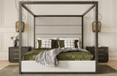 Modrest Manhattan Contemporary Canopy Grey Bed