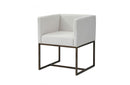 Modrest Marty Modern Off-White & Copper Antique Brass Dining Chair