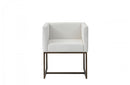 Modrest Marty Modern Off-White & Copper Antique Brass Dining Chair