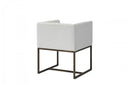 Modrest Marty Modern Off-White & Copper Antique Brass Dining Chair