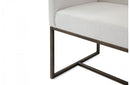 Modrest Marty Modern Off-White & Copper Antique Brass Dining Chair