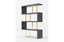 Modrest Maze Elm Grey & Gold Bookcase