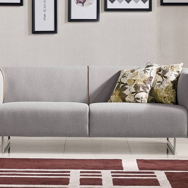 Divani Casa Medora Modern Grey Fabric Sofa Paramus Mega Furniture