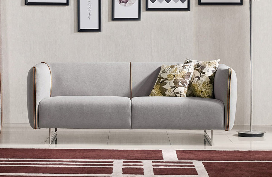 Divani Casa Medora Modern Grey Fabric Sofa Paramus Mega Furniture