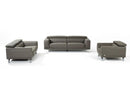 Garrett Modern Dark Grey Eco-Leather Sofa Set