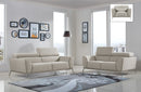 Divani Casa Velva Modern Beige & Brown Fabric Sofa Set