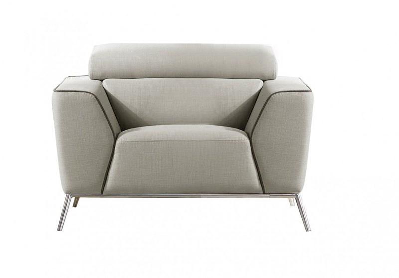 Divani Casa Velva Modern Beige & Brown Fabric Sofa Set