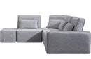 Divani Casa Chapel Modern Light Grey Fabric Sectional Sofa + Ottoman