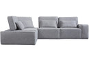 Divani Casa Chapel Modern Light Grey Fabric Sectional Sofa + Ottoman