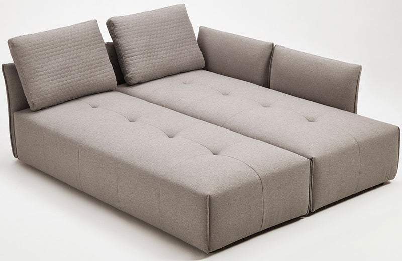 Divani Casa Polson Modern Light Grey Fabric Modular  Sectional Sofa Bed