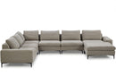 Divani Casa Cascade Modern Beige Fabric U Shaped Sectional Sofa