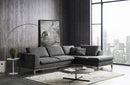 Divani Casa Hickman Modern Dark Grey Fabric Right Facing Sectional Sofa