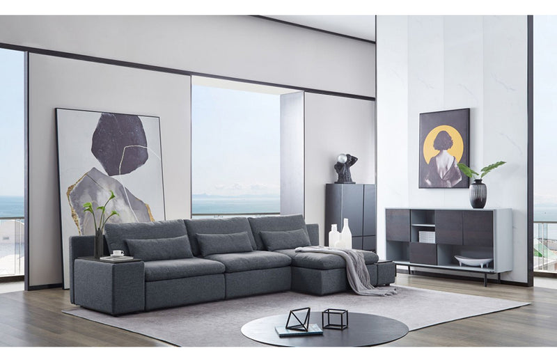 Divani Casa Paseo Modern Grey Modular Sectional Sofa