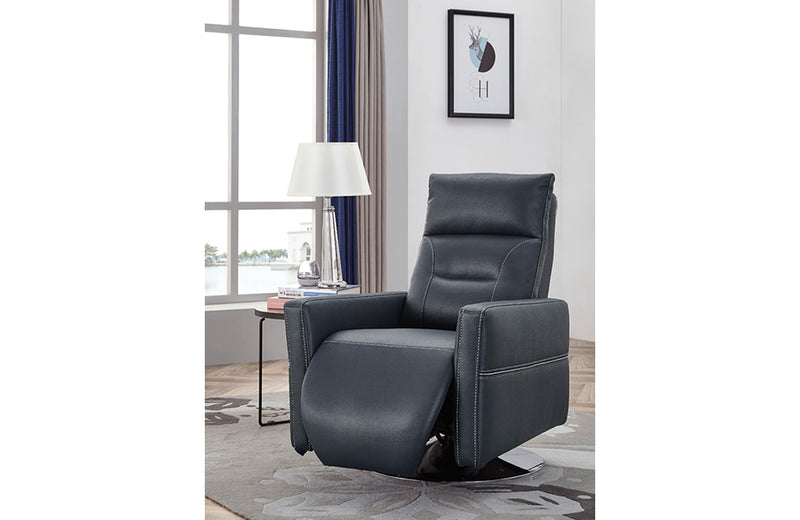 Divani Casa Nashua Modern Blue Leatherette Recliner Chair