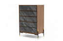 Nova Domus Metcalf Mid-Century Walnut & Grey Chest