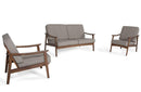 Omar Modern Sesame & Walnut Sofa Set